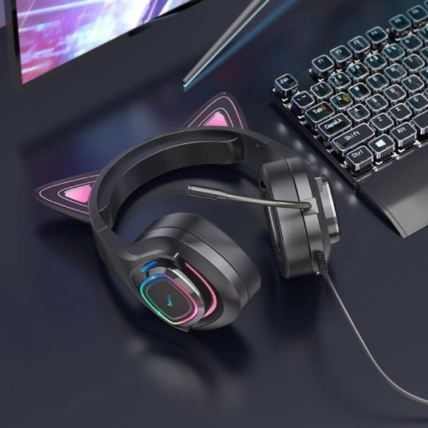 AudÃfonos Gamer Cat Hears Hoco W107 - Imagen 3