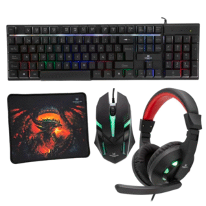 Kit 4 en 1 Monster Games Insertion K4125: Teclado + Audífonos + Mouse + Mousepad