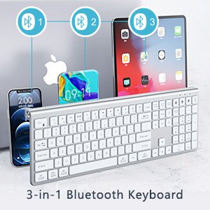 Teclado Bluetooth Qwerty Español RK9013 color plata